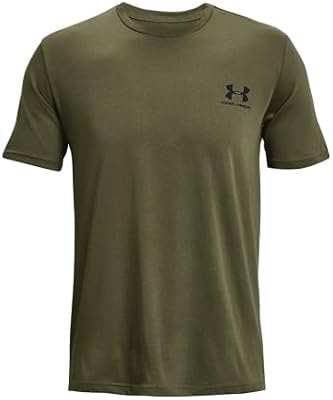 Under Armour Men's Sportstyle Left Chest Short-Sleeve T-Shirt, (390) Marine OD Green/Black/Black, La...
