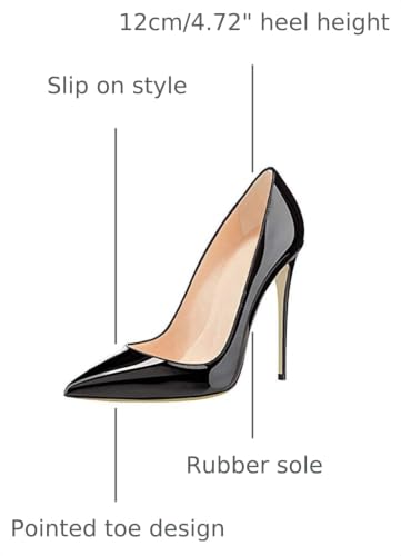 Image of COLETER Women's 4.72 Inch Pumps Pointed Toe Stiletto Evening Dress Shoes | Slip On Closed Toe Formal Dress Shoes, Elegant Stilettos for Office Business Casual Wedding Evening Prom Club Party
