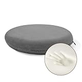 BUYUE Memory Foam Seat Cushion, Dia 13" Soft Velvet Round Stool Cushion Anti-Slip Chair Pads, S, Dark Grey
