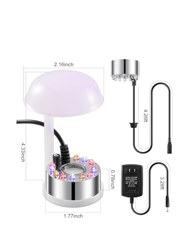 Image of Asian Pumps Ultrasonic Mist Maker Humidifier Fogger 12 LED & SplashGuard for Decorative Purpose Most Powerful Fog 500M /lh