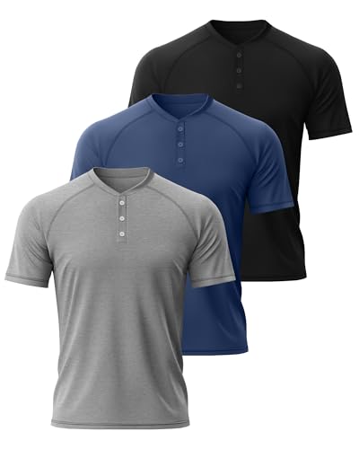 Riyiper 3 Pack Henley Shirts for Men Short Sleeve Raglan M-5XL Cotton Regular and Big Tall Tops Casual Summer Basic Tee2
