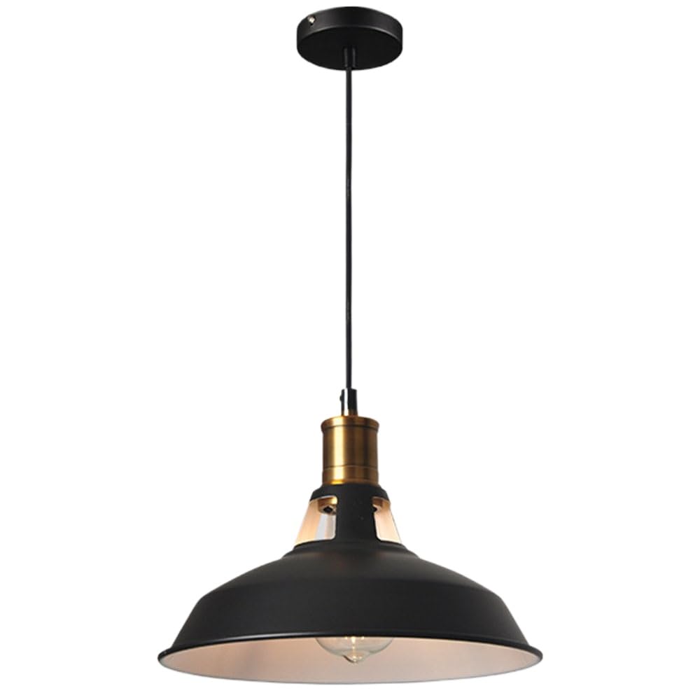 SHUANGZ Black Finish,Ceiling Lamp Pendant Light Modern Retro 1 Lamp Chandeliers Industrial Style Adjustable Metal Hanging Light Fixture For Farmhouse Restaurant Loft Kitchen
