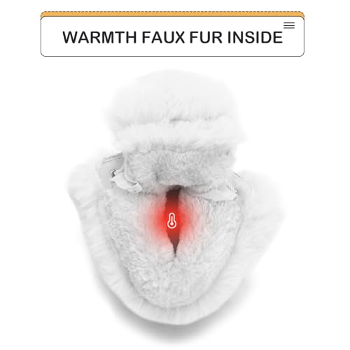 K KomForme Girls Glitter Snow Boots Kids Bungee Lacing Warm Faux Fur-Lined Anti-Slip Outdoor Winter Shoes Toddler/Little Kid/Big Kid3