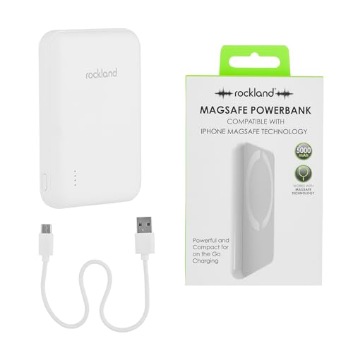 Batería Externa MagSafe Rockland de 5000 mAh y Cargador Portátil Inalámbrico Magnético para iPhone