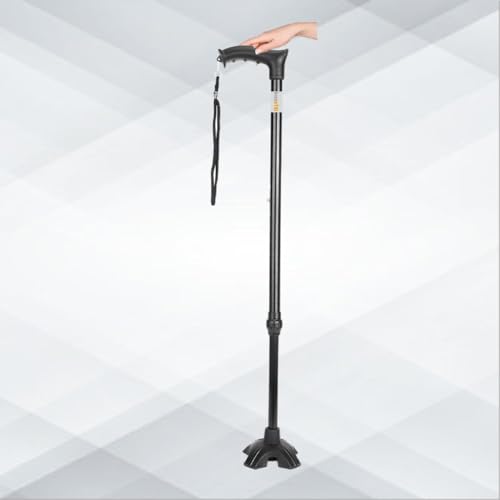 Image of Kossto Walking Stick with Adjustible Height, Mild-Steel Body, Light Weight for Men /Women, Patients, Old People (Black)