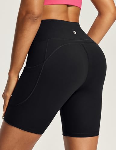iuga biker shorts women 634 tummy control workout shorts women with pockets high waisted yoga running gym spandex compression