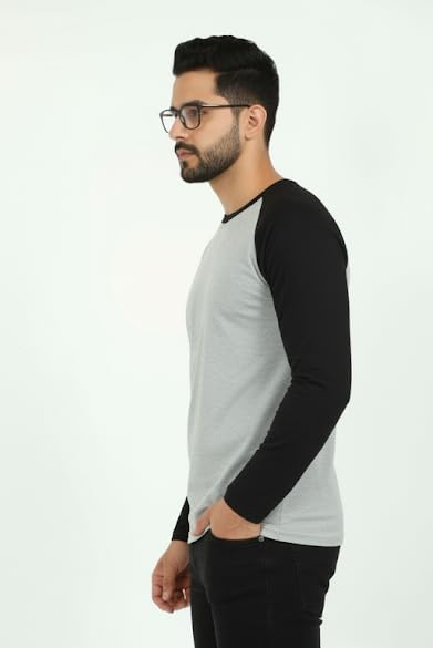 Image of Raglan Fullsleeve Tshirt Single Jersey Knit | 180 GSM 100% Ring Spun Super Combed Cotton Only Heather Colors are 88% Cotton 12% Polyester Bio Washed