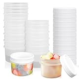 GothaBach 24 Pack 5 oz(160 ml) Food Storage Jars with Screw Lids, Reusable Small Refrigerated Jars, Small Plastic Freezer Storage Food Containers for Cake Jam Ice Cream