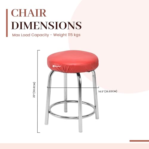 Image of GOYALSON Durable Doctor Medical Stool for Office Home with Comfortable Cushion seat (Red, 8)