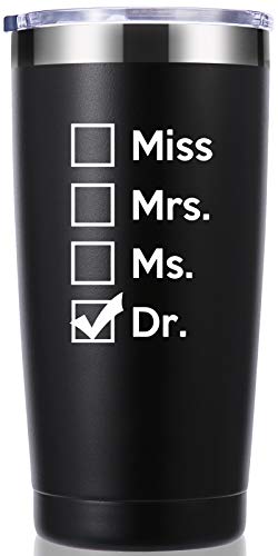Miss Mrs Ms Dr 20 OZ Tumbler.Thank You Appreciation Doctor Gifts.Birthday,Christmas,Medical Graduation Gifts for Men Women.Dentist,Doctor,Physician Travel Mug(Black)