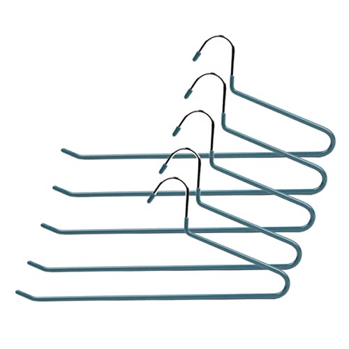 BUGUUYO 5pcs Non Slip Pants Hangers Traceless Clothes Hanger for Efficient Drying for Wardrobe Organization Suitable for Adults Space Saving Design