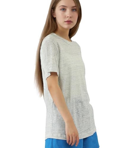 100% Linen Jersey T-Shirt for Men and Women Lightweight Short Sleeve Crew Neck Top Unisex Relaxed Fit Casual Tee4