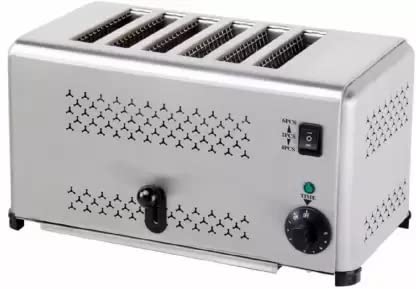 Shoppers Hub PNQ 6 Slice Pop Up Toaster Heavy Duty High Grade Stainless Steel Pop Up Toaster Bread Toaster for Ideal Commercial Use in Hotels, Restaurants & Cafes (6 Slice)