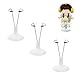 Mrltau 3 Stück Puppenständer höhenverstellbar für 15-17 cm Vinyl Plush Dolls, Metall Halterung mit stabilem Sockel, Display Ständer für Schlüsselanhänger-Puppen mit Kleidung (Weiß)