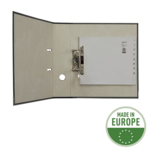 Leitz Register, Trennblätter mit Taben und alphabetischem Aufdruck A-Z für 200 Ordner, Halbe Höhe und Überbreite, Grau, 100% recyceltes Papier, Blauer Engel Siegel, 13540085