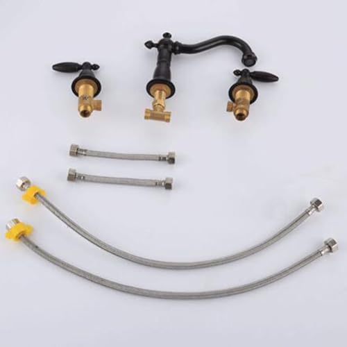 Robinet mitigeur de lavabo 3 trous avec double commande précise - 4