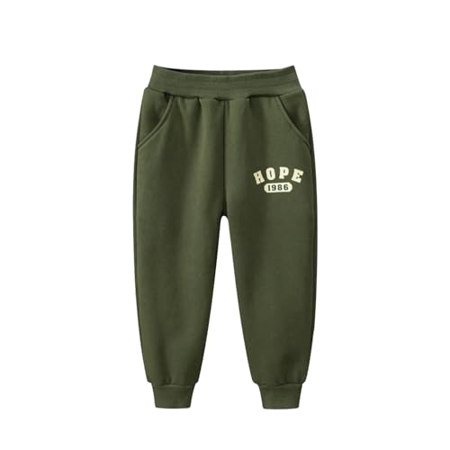 Boys Cargo Pants Cartoon Print Long Sports Trousers Fleece-Lined Comfort Winter Wear for Children