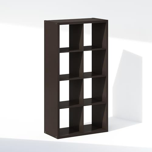 Image of Furinno Cubic Extra Thick 8-Cube Closet Organizers and Storage, Dark Oak | 14.6 x 30 x 58 in, Open Shelf Closet Storage, Closet Organizer, for Wardrobe, Bedroom, Living Room