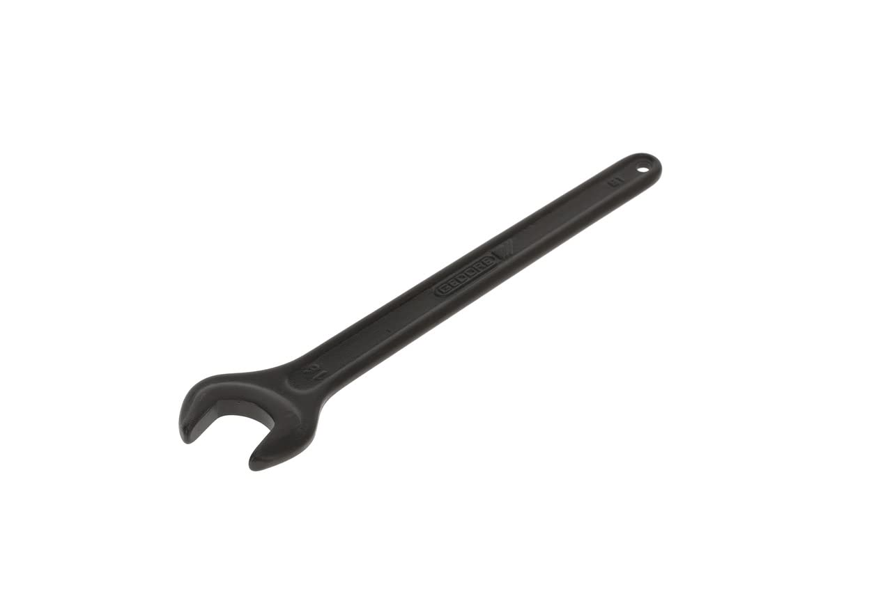 GEDORE Single Open-Ended Spanner 16 mm with Hanging Hole, High-Quality Vanadium Steel, Anti-Glare Look, Manganese Phosphated