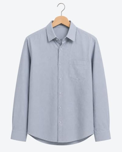 Image of Arvest Men's Solid Linen Casual Shirt | Regular Fit | Breathable | Full Sleeve
