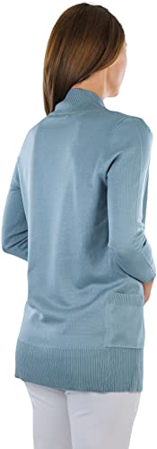 Image of ToBeInStyle Women's Long Sleeve Rib Banded Open Sweater Cardigan
