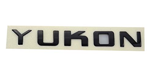 Image of 2pcs Yukon Nameplate Emblem Letter Badge 3D Replacement for GMC Sierra (Black)