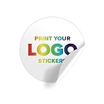 Round Customised Vinyl Waterproof Stickers | Any Size, Quantity | Upload Your Image or Text | Matt and Gloss | Logo Labels Personalised Sticker for Party Bags | Business