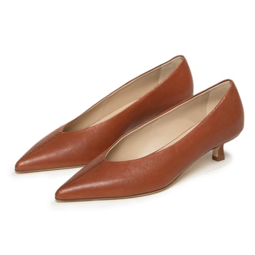 Milooey shoes Women's Pointed Toe Pumps Slip On Kitten Heels Comfy Daily Casual Shoes for Party Dress Outfit Size 4-16 US3