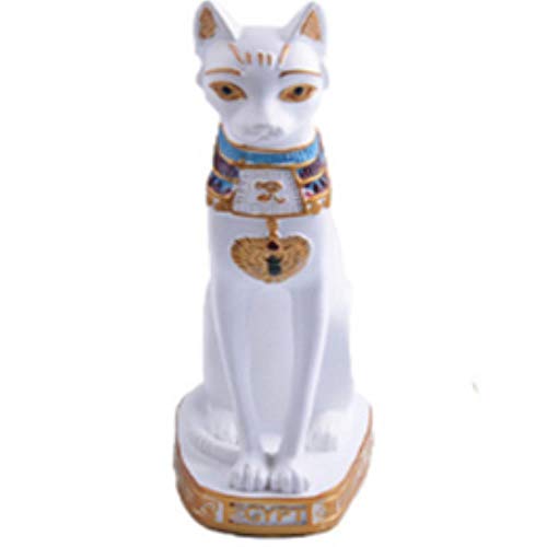 FUYIO Cat Statue Ornament Egyptian Cat Figurine Statue Decoration Vintage Cat Goddess Bastet Statue Home Garden,001,Medium