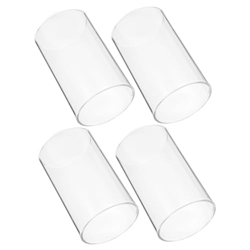 ULTECHNOVO 4pezzi Coperchio Candela in Vetro Trasparente Contenitore Per Candele in Vetro Bicchiere Per Candele in Stile Semplice Per Decorazioni e Protezione Dal Ventof