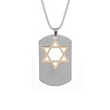 IOETSEUT Gargantilla Collar gótico Cadena Israel Estrella de David Collar geométrico Hueco hexágono Escudo Colgante para Hombre Joya judía Encanto Mejor Amigo Regalos Amistad