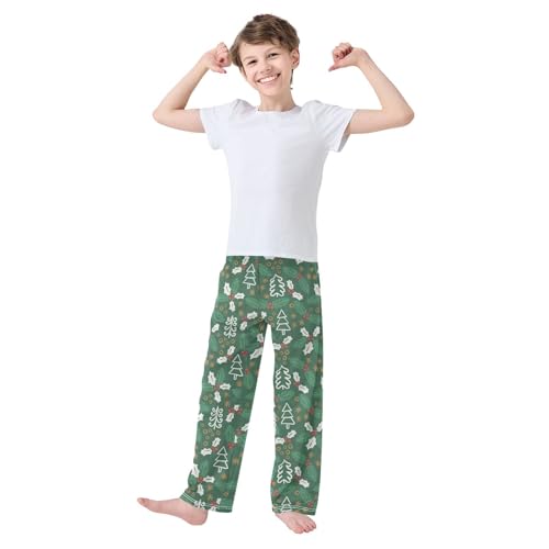 ZZXXB Spruce Branch Berry Boys Long Pants Soft Trousers Elastic Waist Kids Lounge Bottoms with Pockets S-XL2