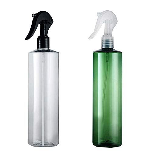 Portable Transparent Spray Bottle Leak Proof, Triggered Fog Reusable Empty Plastic Bottle Sprayer (2 Bottles) - 16 Oz. Bpa Free Leakproof Container