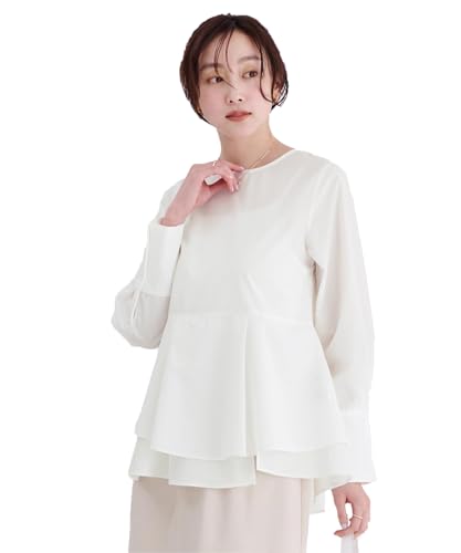 [ユアーズ] カットソー イレギュラー ヘムペプラム トップス BBXU1355 レディース L ホワイトのサムネイル