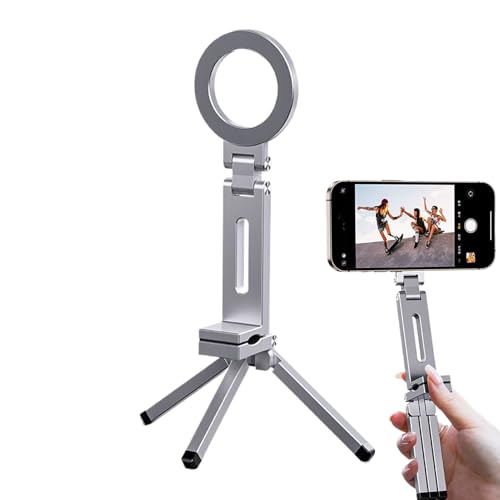Trépied magnétique smartphone portable pliable avec support clip rotatif