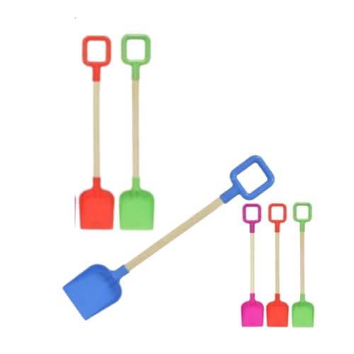 SDMAX Wood Handle Spade For Kids, Smooth Surface, Firm And Durable, Sand And Snow Fun, Bright And Colourful, Lightweight, Easy To Grip, Compact And Portable, (2PCS)