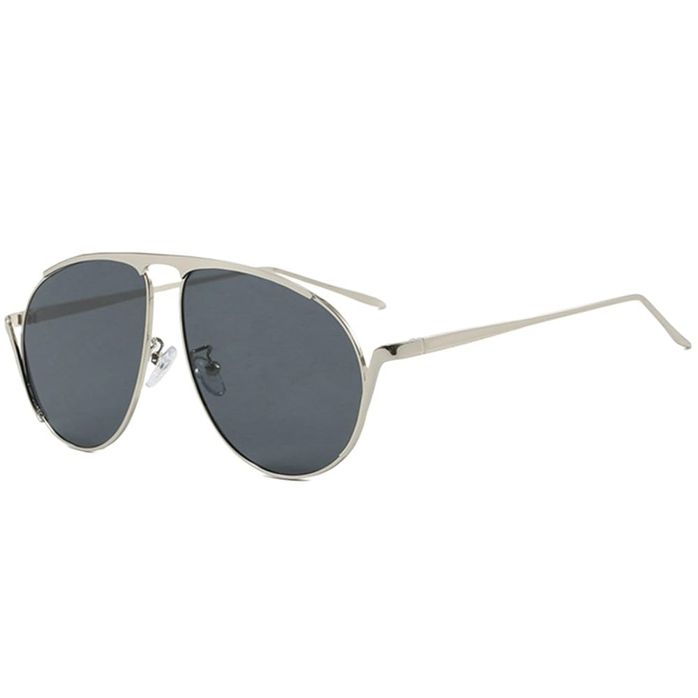Modne ponadgabarytowe owalne okulary przeciwsłoneczne damskie vintage pilot metalowa oprawka okulary przeciwsłoneczne dla kobiet osłona okularów przeciwsłonecznych