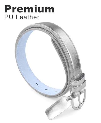 Belle Donne Small to Plus Size Belt Women, Bonded Leather, Silver Polished Buckle, Belts for Women, For Ladies Dress n Jeans3