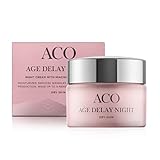 ACO Age Delay Night Cream Dry Skin - Nachtcreme, die die hauteigene Kollagenproduktion boostet - für trockene Haut - vegan und frei von Tierversuchen - 1 x 50 ml