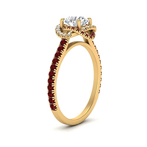 Image of 55Carat Choose Your Gemstone Flower Diamond CZ Ring Yellow Gold Plated Round Shape Halo Engagement Rings Everyday Jewelry Wedding Jewelry Handmade Gifts for Wife US Size 4 to 12