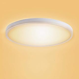 VIPMOON Bathroom Light 18W, Modern Ultra-Thin Bathroom Flush Mount Ceiling Lights, Warm White 3000K, Round Ceiling Lights for Bathroom Living Room Hallway Stairwell