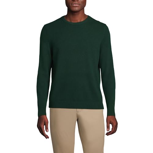 Lands' End Mens Fine Gauge Cashmere Sweater Dark Pine Green Regular X-Small
