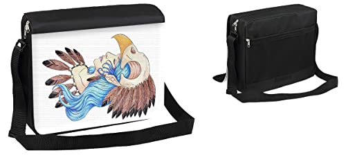 BANDOLERA GRANDE elfa salvaje tribu tatuaje plumas indias funda portatil.