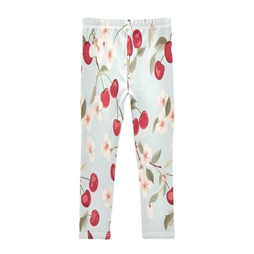 Bolaz Toddler Girls Leggings Printed Yoga Pants Leggings Cherry White Floral for Kids2