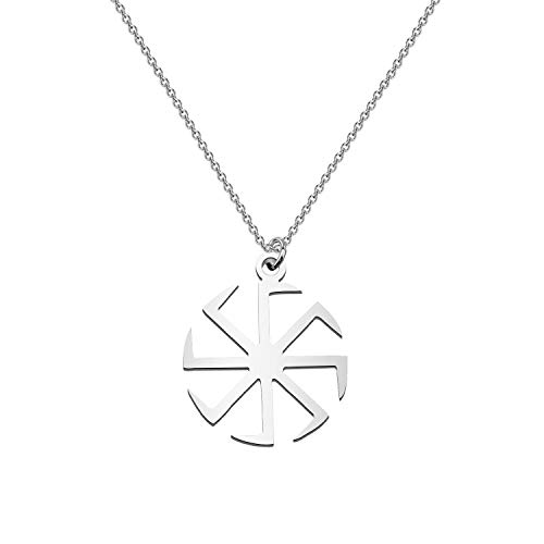 CENWA Symbol of The Sun Stainless Steel Necklace Sun Wheel Necklace