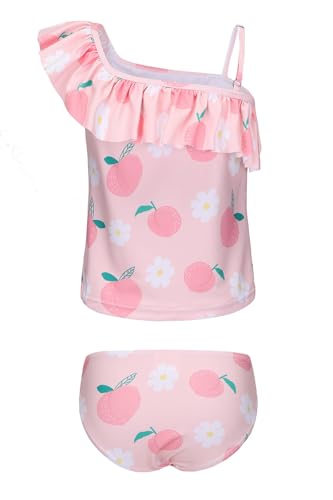 Image of Girls Two Piece Swimsuits Hawaiian Ruffle Tankini Swimwear Bathing Suit Set