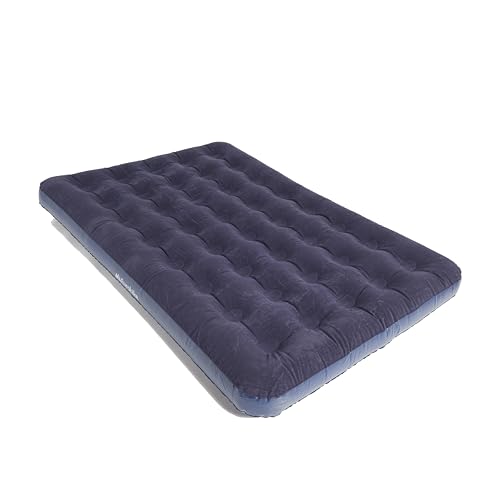 Eurohike Inflatable Flocked Double Airbed, Camping Bed for 2 People, Double Blow Up Bed, Festival Bed, Emergency Guest Bed, Suitable for Adults and Children, Camping Equipment, Navy, Double