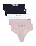 Tommy Hilfiger Women's Thong, 5-Pack, BB/BB/BW/BK/BLK
