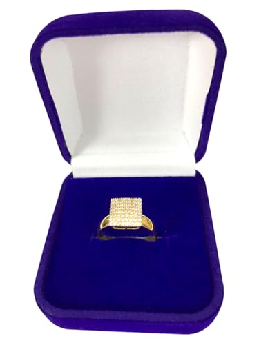 Anel Feminino Chuveiro Quadrado Ouro 18k 750 C/Zircônias Acompanha Estojo e Certificado (15)
