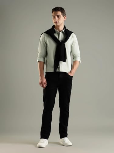 Image of Solid Slim Fit Cotton Shirt
